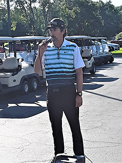 Swan Lake Director of Golf Chad Hutsell with pre-tournament instructions